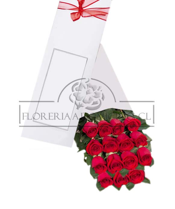 Caja de 15 rosas rojas